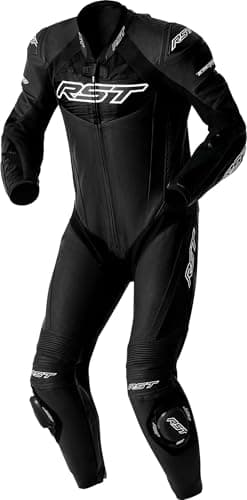 Image of RST Tractech Evo D3O perforated 1-piece motorcycle leather suit, black/white, 56