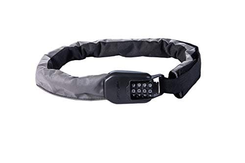 Image of Hiplok Spin Bike Chain Lock with Combination Lock - Superbright (Hi-Vis/High Visibility). 75cm x 6mm Steel Chain. Lightweight, Anti-Scratch Sleeve