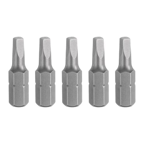Image of sourcing map 5pcs Square Screwdriver Bit R2 1/4" Hex Shank 25mm/1" Length Magnetic 4 Point Hex Bits S2 Steel Industrial Grade Electric Screw Driver Bit 4.5mm Rod