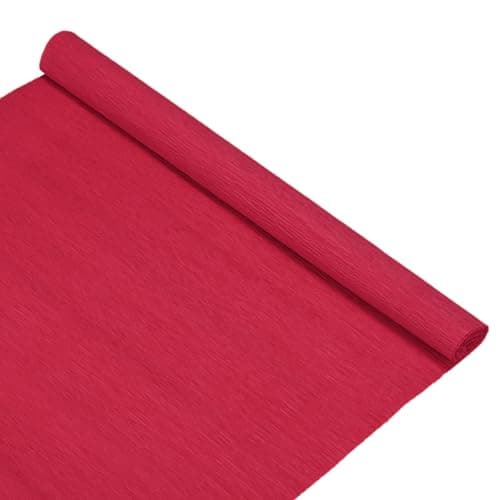 Image of M METERXITY Crepe Paper, 8.2ft x 20 Inch /250 x 50cm Soft Wide Crepe Paper Streamer Sheet, Decorative Craft Streamer for DIY Craft/Flower Making/Decoration [Red]