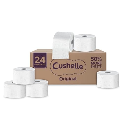 Image of Cushelle Original Toilet Roll Box of 24 Toilet Paper, 2ply, Recyclable Packaging
