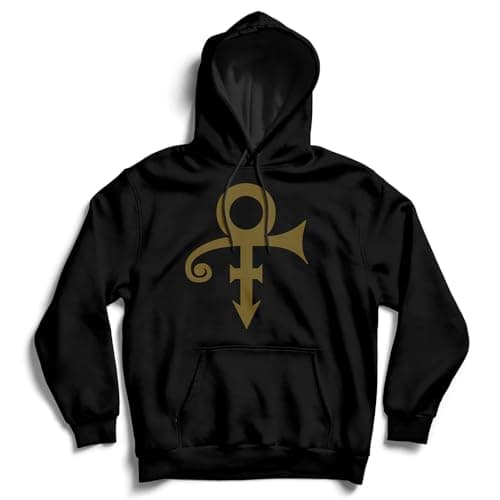 Image of Prince Men's Symbol Pullover Regular Fit Crew Neck Long Sleeve Hoodie, Black (Black Black), Large (Manufacturer Size:Large)