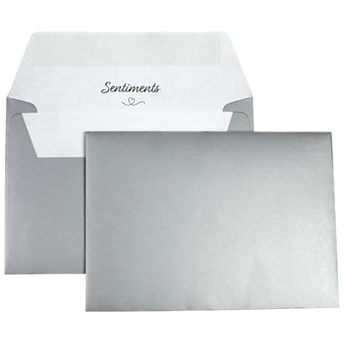 Image of Sentiments C5 162x229mm 130gsm Metallic Silver Peel and Seal Envelopes - Pack of 25