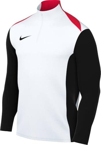 Image of NIKE FD7667-100 Dri-FIT Academy Pro 24 Drill Top K Sweatshirt Men's WHITE/BLACK/BRIGHT CRIMSON/BLACK Size L