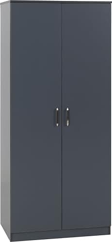 Image of Seconique Dakota 2 Door Wardrobe in Dark Grey