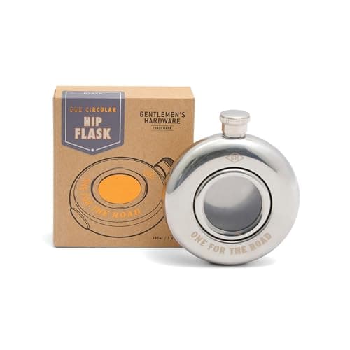 Image of Gentlemen's Hardware Drink Flasks Gift Boxed Stainless Steel Hip Flask, 135 ML, One for The Road