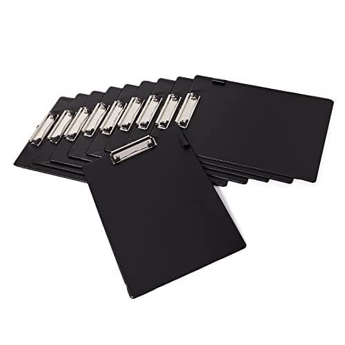 Image of Morgan's Direct - A4 Black Clipboard with Pen Loop & Retractable Hanging Clip – Heavy Duty PVC Clipboard for Office, Warehouse & Field Work, Bulk Pack of 10