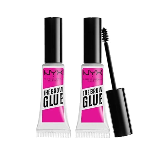 Image of NYX Professional Makeup Brow Gel, The Brow Glue, Eye Brow Gel, Instant Brow Styler for Laminated Brow Look with 24 Hour Extreme Hold, Non-Sticky and Transparent, Clear Duo Pack