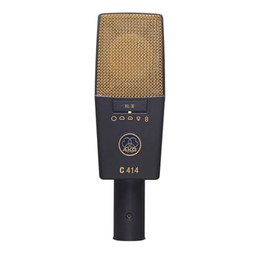 Image of AKG C414 XLII Reference Multipattern Condenser Microphone, Highly Versatile, For Live sound and Studio installations - Black & Gold
