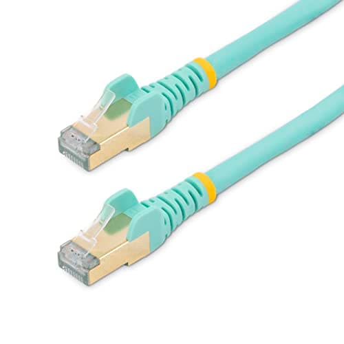 Image of StarTech 2m CAT6a Ethernet Cable - 10 Gigabit Shielded Snagless RJ45 100W PoE Patch Cord - 10GbE STP Network Cable with Strain Relief - Aqua - UL, TIA (6ASPAT2MAQ)