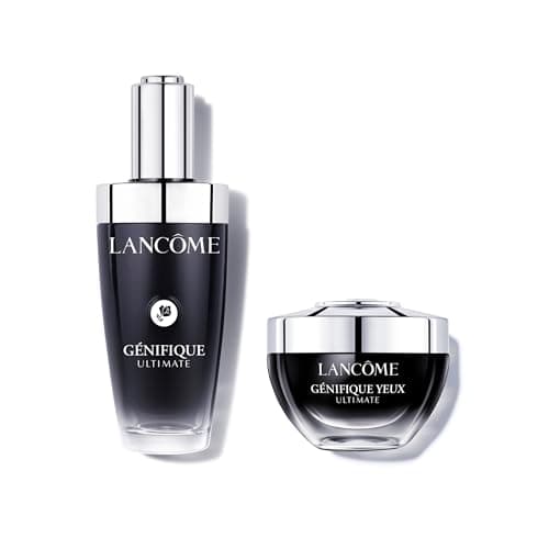 Image of Lancôme Genifique Ultimate Regime, Ultimate Serum, Visibly Strengthens Skin Barrier, Radiance Boosting Anti-Ageing Face Serum, 50ml + Eye Cream to Target the Signs of Ageing