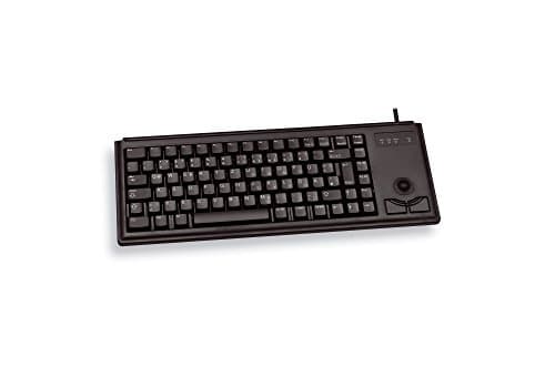 Image of CHERRY G84-4400, Compact Keyboard with Built-in Trackball, UK-Layout (QWERTY), Wired (PS/2-Connection), 2 Mouse Keys, Mechanical ML Switches, Black