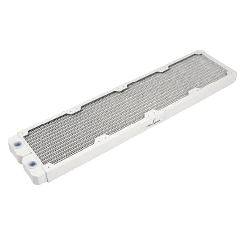 Image of dracaena.io 480mm Copper PC Radiator for Custom Water Cooling Loop, 28mm Thick, 4x120mm Fan Mount, Dual G1/4 Thread Ports, Liquid Cooling Radiator, White