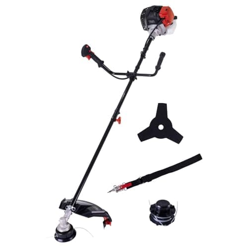 Image of Scheppach BCH3300PB 2-in-1 Petrol Brushcutter Strimmer | 32.6 cc 2-Stroke Engine | Anti-Vibration | Adjustable Bike Handle | Shoulder Strap Included