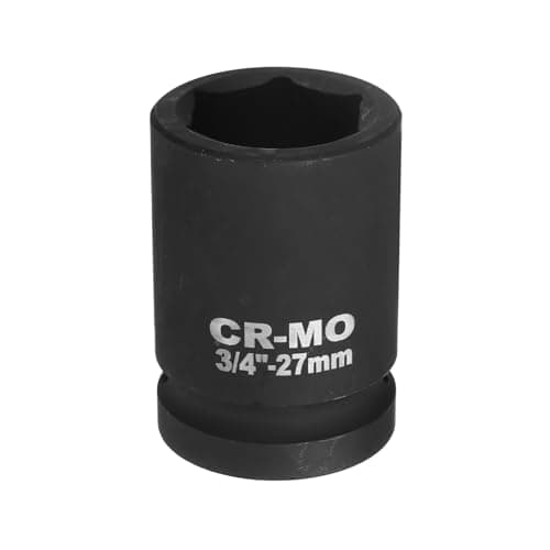 Image of sourcing map 3/4-Inch Drive 12 Point Impact Socket 27mm Metric Spindle Axle Nut Socket Driver Wrench for Auto Repair Easy Removal