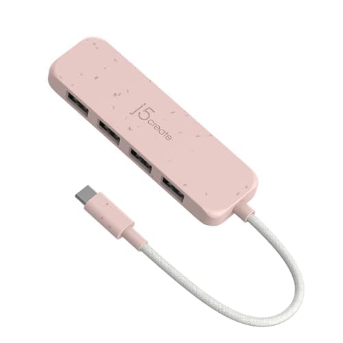Image of j5create 4-in-1 USB-C to 4-Port Type-A Hub(Eco-Friendly), 4 USB-A with 10Gbps SuperSpeed, USB-C Dongle | Compatible with MacBook Pro, MacBook Air, iPad, Mac Mini and More Type C Devices(JCH341ER)