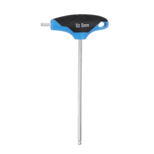 Image of sourcing map T-Handle Ball End Hex Key Wrench 5mm Metric S2 Steel T-Key Inner Hexagon Wrenches Spanner Repair Tool for Automotive Household Maintenance, Blue Black