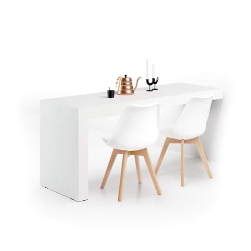 Image of Mobili Fiver, Evolution Desk 180x60, White with One Leg, Made In Italy