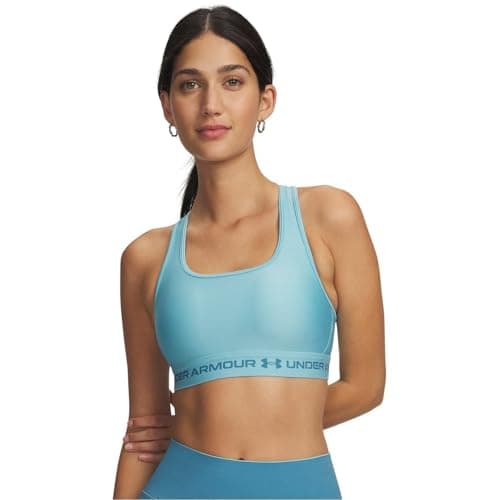 Image of Under Armour Womens Crossback Medium Impact Sports Bra Blue Haze 12