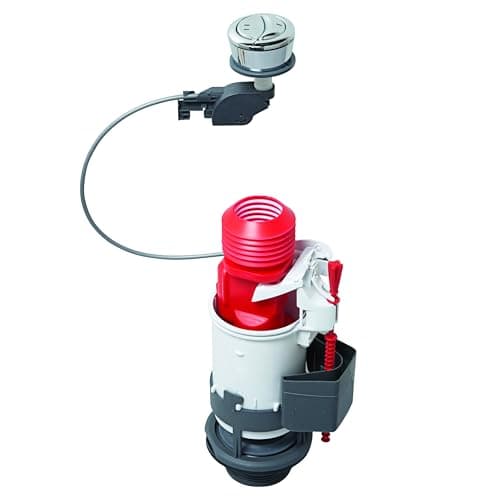 Image of Wirquin 14010401 2-Inch 50 mm Jollyflush Dual Flush Valve and Chrome Push Button - Multi-Colour