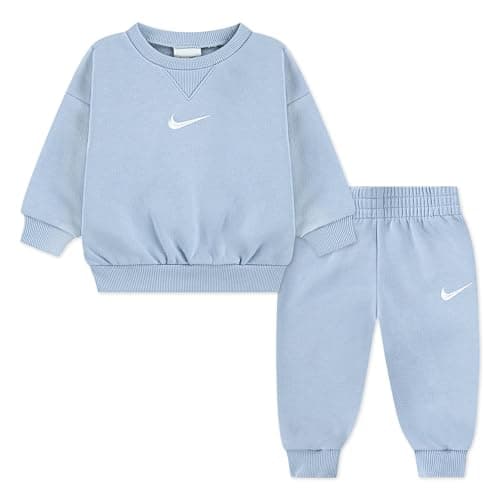 Image of Nike Baby Essential Fleece Crew Set, Cobalt Bliss Heather, 9 Months