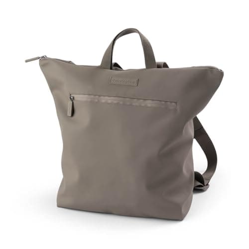 Image of Done by Deer Changing Backpack - Foldable Changing Mat and Two Pram Hooks Included - Changing Bag Made of 100% Recycled Polyester with PU Coating, taupe, 45 x 15 x H 40 cm