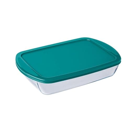Image of Pyrex FTE RECT PX Green with Lid 40 x 27 cm 4.5 L Baking Dish, Borosilicate Glass, Multicoloured