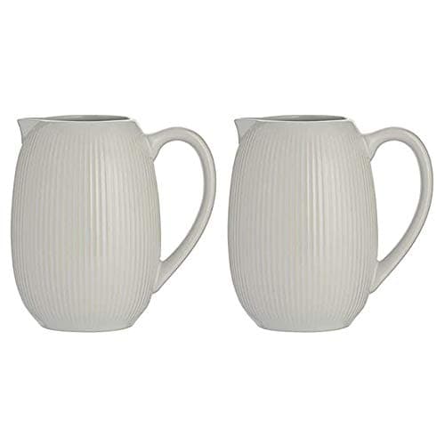 Image of Mason Cash Kitchen Tool Stoneware Linear Sophisticated Pitcher Jug Grey (Pack of 2)