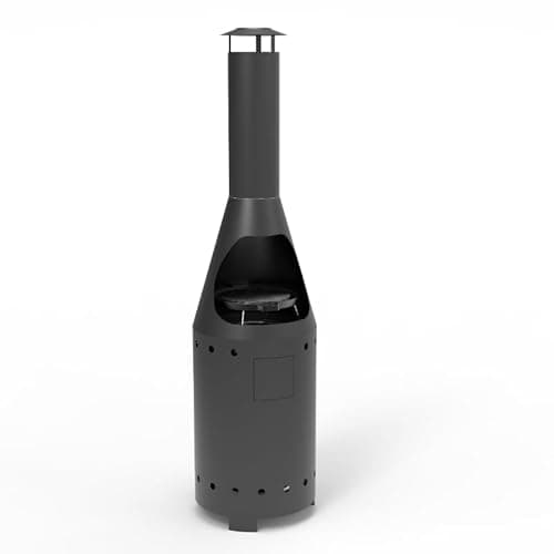 Image of Casa Mia Alto Gas Chiminea with Cooking Griddle: Ultimate Patio Heater, BBQ Grill and Stylish Chiminea for Garden
