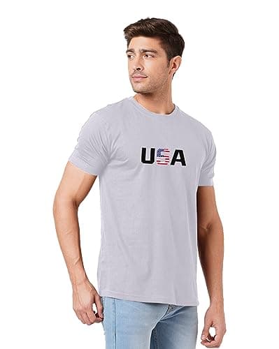 Image of Mens Crew Neck T-Shirt Multiple Print Casual Short Sleeve Relaxed Soft Cotton Lightweight Workwear Boys Undershirts Gym Running Workout Tshirts for Mens Size S to XXL (USA, Grey, XL)