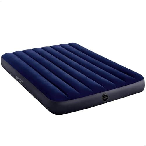 Image of "Intex Classic Full-size inflatable Downy AirBed mattress with waterproof flocked top and Dura-Beam inner structure, suitable airbed for both home and travel use"