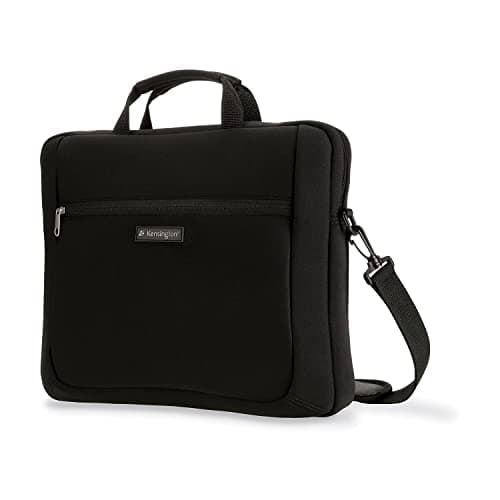 Image of Kensington Laptop Sleeve - Simply Portable Neoprene Sleeve for 12" devices - MacBook Air, HP laptop, ChromeBook, tablets - Laptop case for men & women with carry handle & shoulder strap (K62569US)