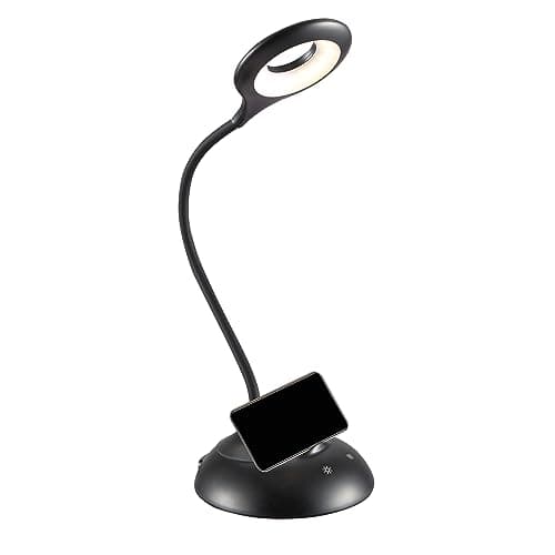 Image of TEKLED® LED Desk Lamp | 5-Level Dimmable with Flexible Gooseneck | 3W Capacitive Touch Switch | 280LM with Rechargeable Battery | Eye Protection for Bedside Reading Office Work Students | 28 LED