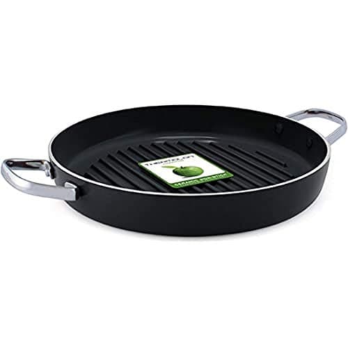 Image of GreenPan Essentials Healthy Ceramic Non-Stick 28 cm Round Griddle Pan, PFAS Free, Induction, Black