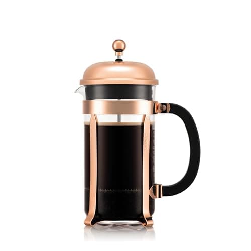 Image of Bodum 34 Oz Chambord French Press Coffee Maker, High-Heat Borosilicate Glass, Stainless Steel, Copper – Made in Portugal