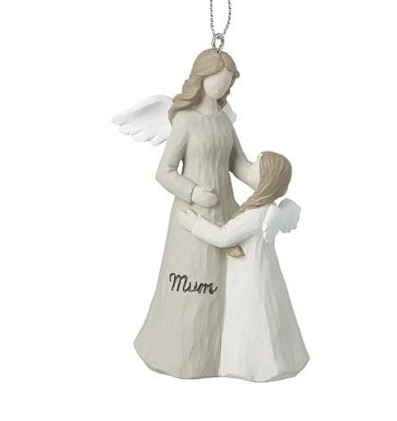 Image of Heaven Sends Christmas Angel Mum and Daughter Hanging Decorations - 5.8x4.8x10.6cm - White - Christmas Decoration For Home - Gift Idea for Christmas - Christmas Ornaments - Christmas Tree Decorations