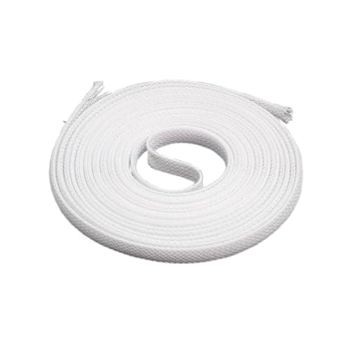 Image of 1pc High Temp Braided Fiberglass Sleeve, 600°C, 1m/5m, for Home/Office Cable, Noise Reduction & Flame Retardant(White,6MMx1M)