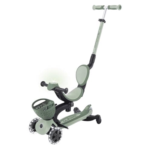 Image of Globber Go Up Baby 360 Scooter and Ride On with Light Up Wheels - Suitable from 15 Months to 6 Years Plus - 2 Year Warranty (Sage)