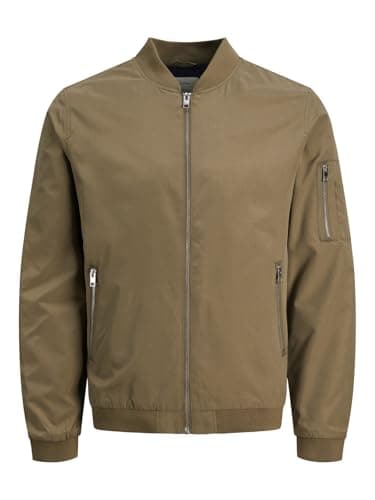 Image of Jack & Jones Men's Jjerush Bomber Noos Jacket, Dusky Green, XL UK
