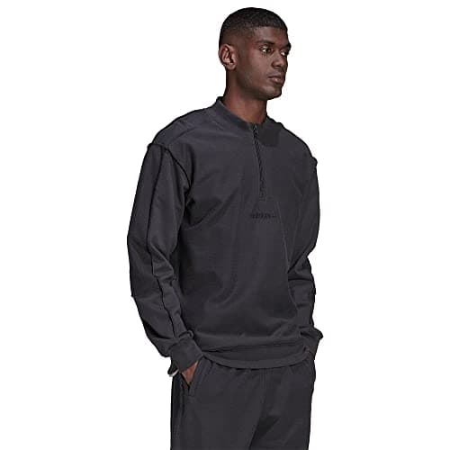 Image of Adidas Originals Mens Sweatshirt Loopback 1/4 Zip Top Grey HP0417 New (as8, alpha, m, l, regular, regular, Medium)