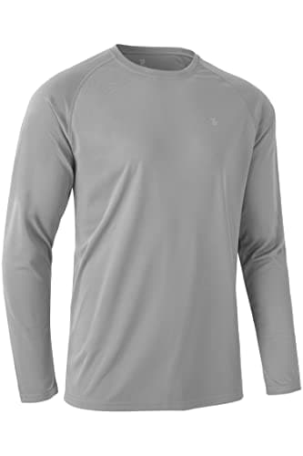 Image of Rdruko Long Sleeve Running Top Men Breathable Quick Dry Sport Gym T Shirts UV Sun Protection Hiking Fishing ShirtGrey 3XL