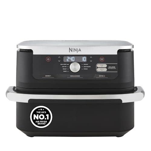 Image of Ninja Foodi FlexDrawer Air Fryer, Dual Zone with Removable Divider, Large 10.4L Drawer, 7-in-1, Air-Fryer Uses No Oil, Air Fry, Roast, Bake, Max Crisp, Non-Stick Dishwasher Safe Parts, Black AF500UK