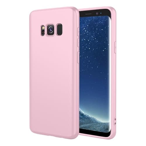 Image of OEURVQO Case for Samsung S8 Plus,Liquid Silicone Case,Anti-Scratch Soft Microfiber Lining,Full Body Protective Phone Cover for Samsung Galaxy S8 Plus,Pink