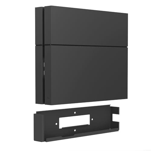 Image of SMZhomeone Metal Wall Mount Bracket for PS4 Console Dual-Sided Steel Holder Space-Saving Gaming Setup Black