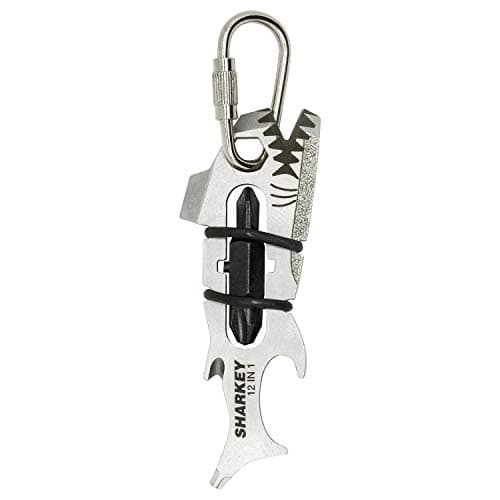 Image of True Utility 12 In 1 Sharkey Multi Tool - With Screwdrivers, Pry Bar, Bottle Opener, Thread Cutter, File & Box Opener - Camping Accessories
