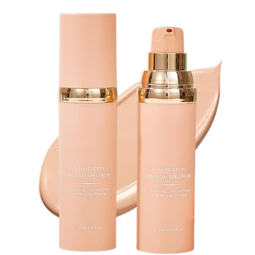 Image of Colour Changing Foundation for Mature Skin,4-in-1 Medium Coverage Foundation,Color Correcting Cream,Hydrating Coverage Concealer to Cover Fine Lines,Long Wear Waterproof Concealer