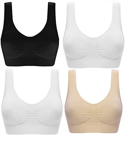 Image of Marielle 4 Pack Comfort Bras Double Layer Material Ultimate Women Seamless Bralettes Sizes S-5XL