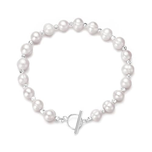 Image of Philip Jones Freshwater Baroque Pearl T-Bar Bracelet