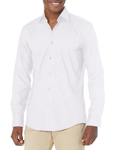 Image of BOSS Men's Kent Collar Slim Fit Button Down Shirt, Blank White, 15.5" Neck