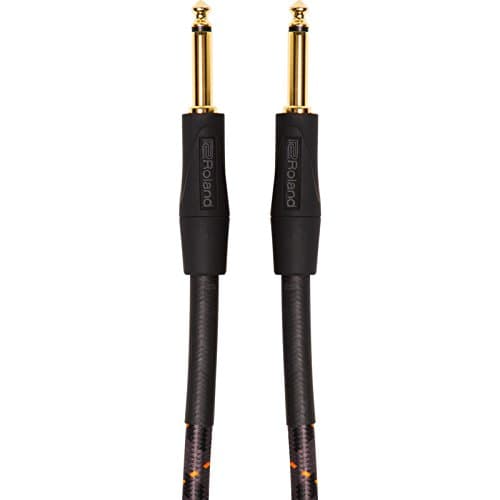 Image of Roland Gold Series Patch/Pedal Cable - Straight 1/4-Inch Connectors, 5 Ft/1.5 M - Ric-G5, Black